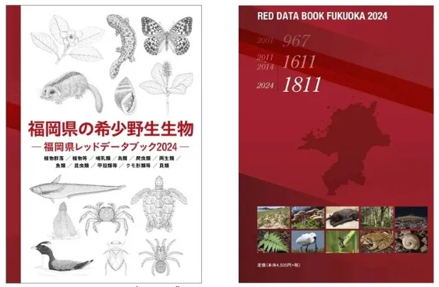 図1　福岡県レッドデータブック2024（左：表紙、右：裏表紙）