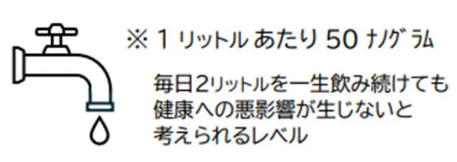 図：水道水質基準値の概念（PFOS及びPFOAの場合）