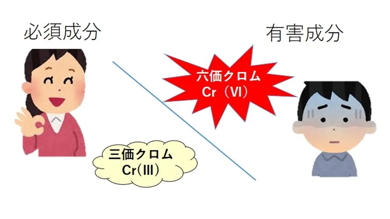 図：重金属類の毒性（例：クロムCr）